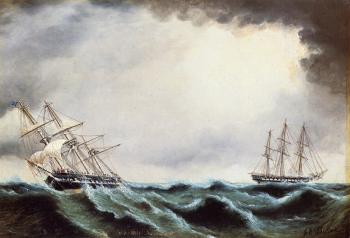 James E Buttersworth : Two Clipper Ships